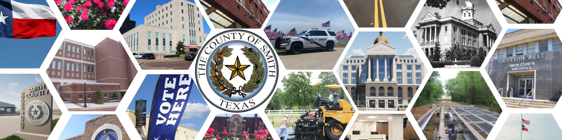 Pictures of Smith County Seal and Buildings